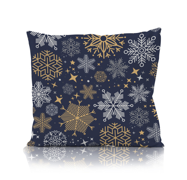 Świąteczna poszewka na poduszkę HOLLY JOLLY 45x45 śnieżynki 806715