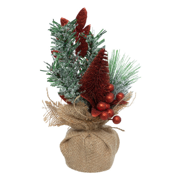Świąteczne drzewko dekoracyjne 24cm czerwone 807164
