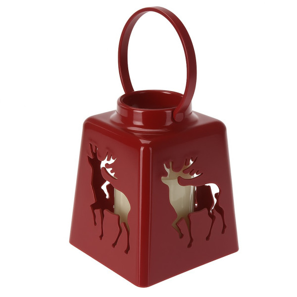 Świąteczny lampion ze świecą LED, 14 cm 838265