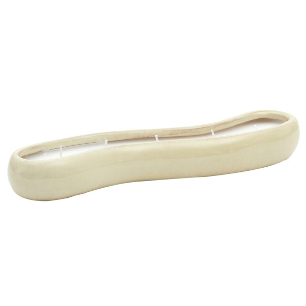 ŚWIECA CERAMICZNA Glaze podłużna biała 30x7x4 cm nowoczesna 519080