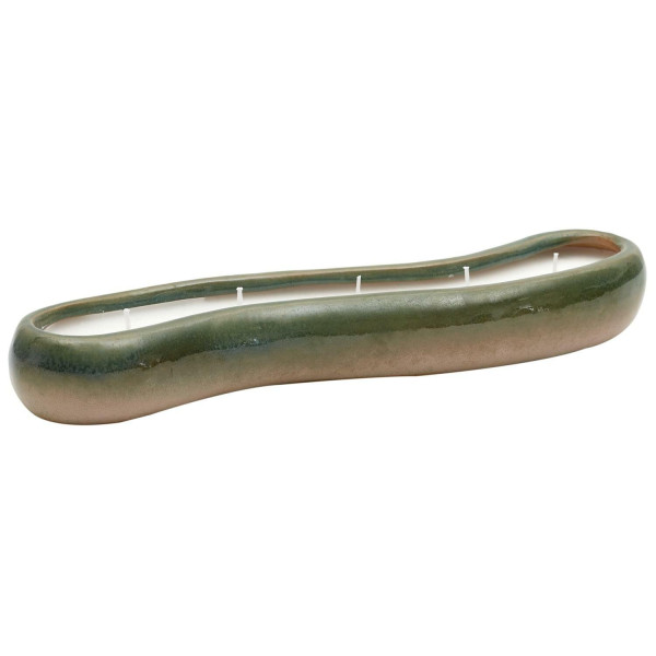 ŚWIECA CERAMICZNA podłużna 30x7 cm zielona porcelana 519082