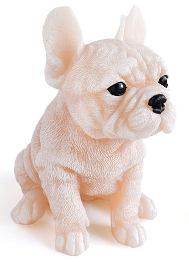 Świeca Figurka ANIMALS PIES BULDOG 11,5x15cm kremowa parafinowa 571056