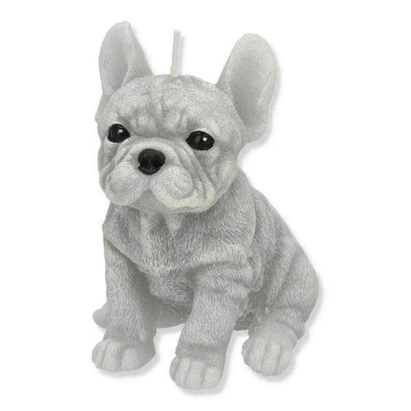 Świeca Figurka ANIMALS PIES BULDOG 11,5x15cm szara parafinowa 643235
