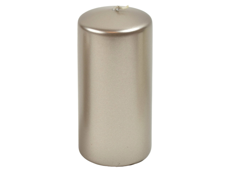 Świeca pieńkowa Metalik 12 cm beżowa 49719