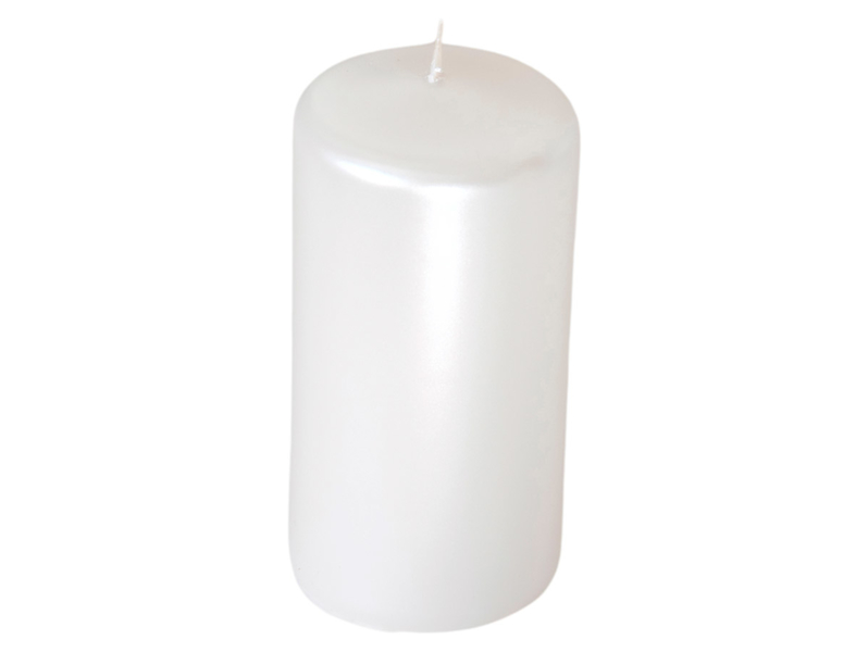 Świeca pieńkowa Metalik 12 cm biała 50031