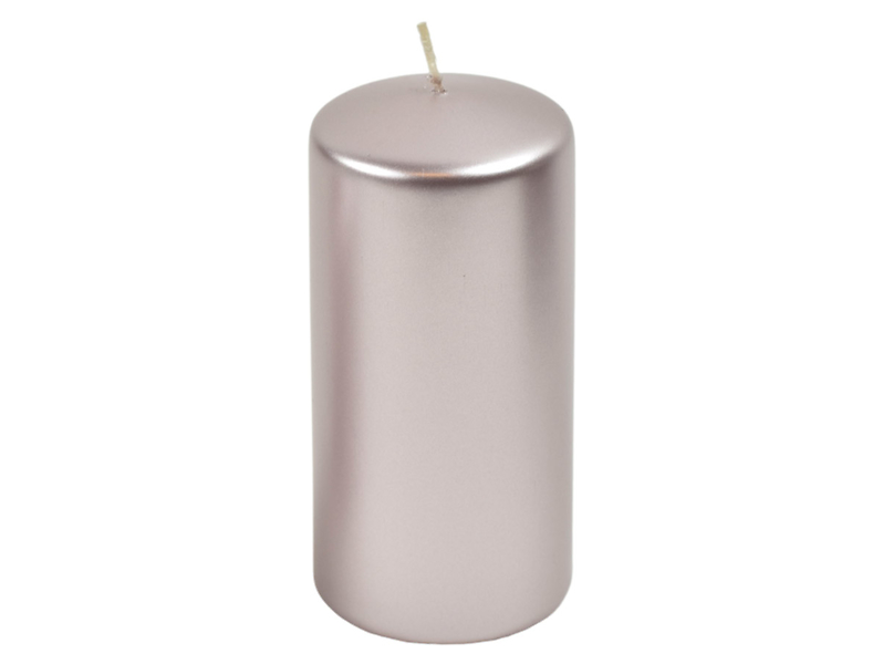 Świeca pieńkowa Metalik 12 cm różowa 49721