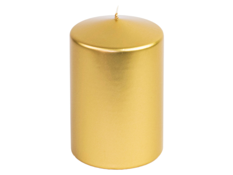 Świeca pieńkowa Metalik 15 cm złota 49725