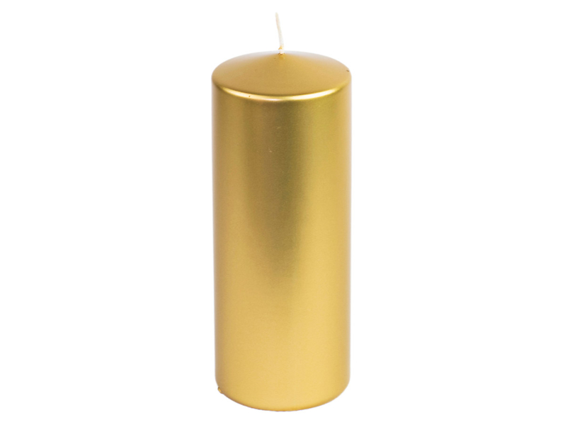 Świeca pieńkowa Metalik 25 cm złota 49724