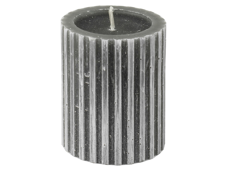 Świeca pieńkowa ryflowana Modern 10 cm grafitowa 49737