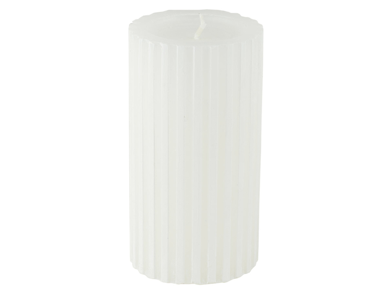 Świeca pieńkowa ryflowana Modern 15 cm biała 49732