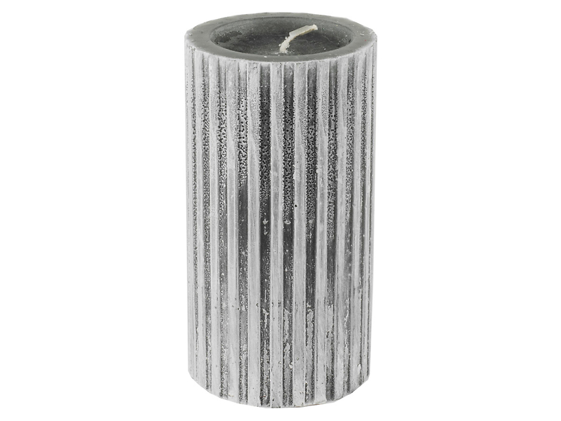Świeca pieńkowa ryflowana Modern 15 cm grafitowa 49738