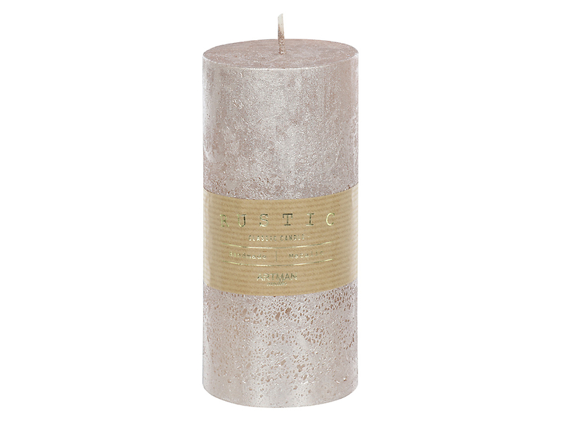 Świeca Rustic Metallic 15 cm różowa 48182