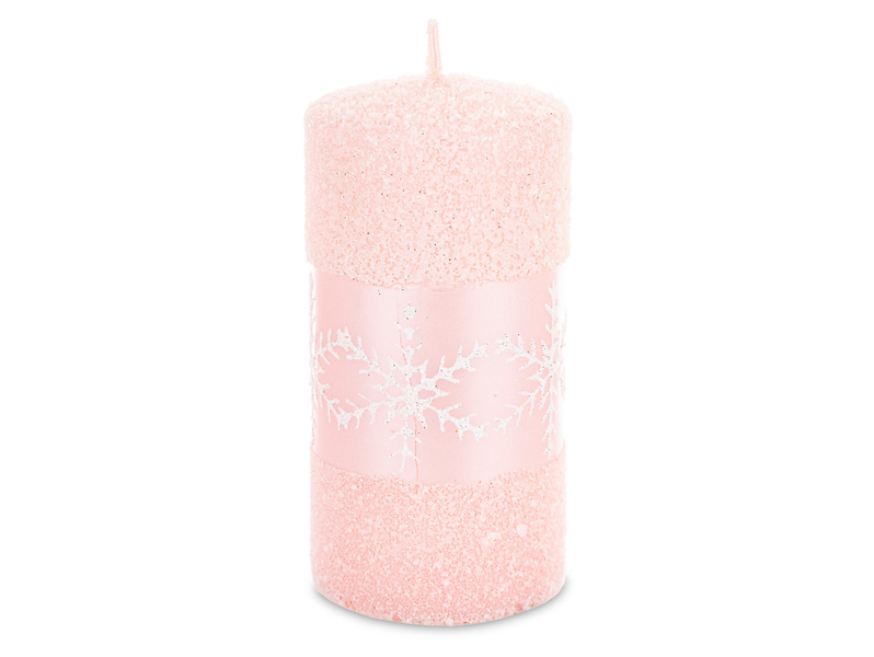 Świeca Snow Queen 14 cm różowa 343094