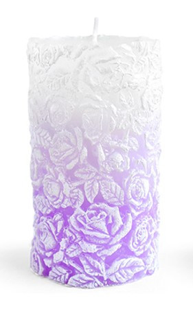 Świeca walec duży 8x18,5cm RÓŻANA liliowa parafinowa 571067