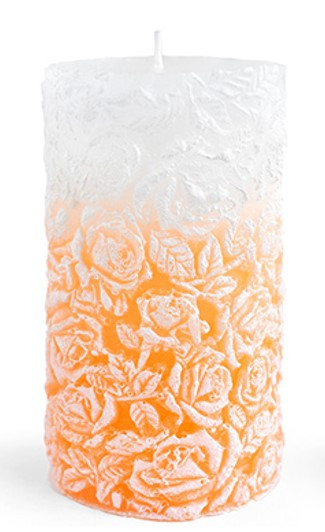 Świeca walec duży 8x18,5cm różana parafinowa 571064