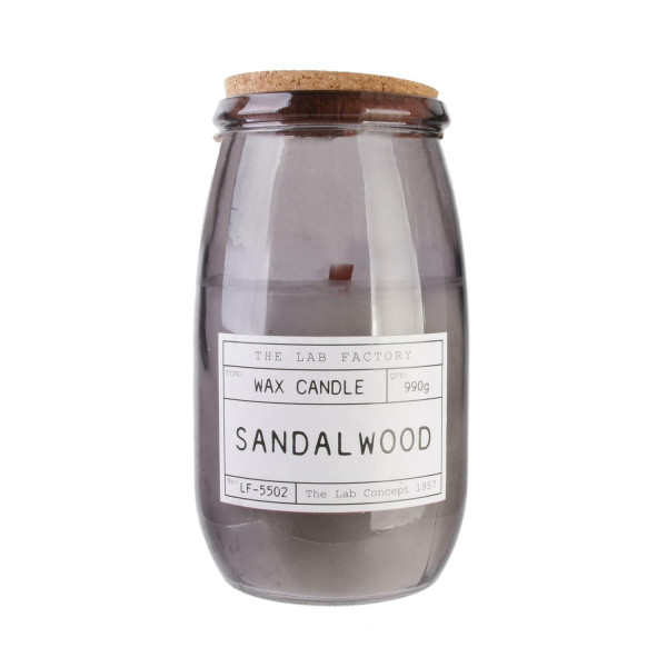 Świeca zapachowa sandalwood w słoju z drewnianym knotem 716297