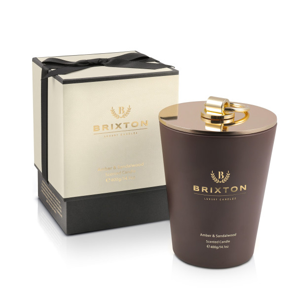 Świeca zapachowa w szkle BRIXTON 400g Amber & Sandalwood 989940