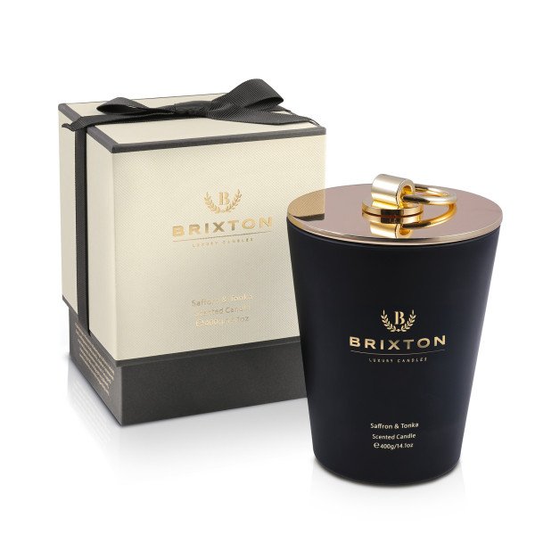 Świeca zapachowa w szkle BRIXTON 400g Saffron & Tonka 989951