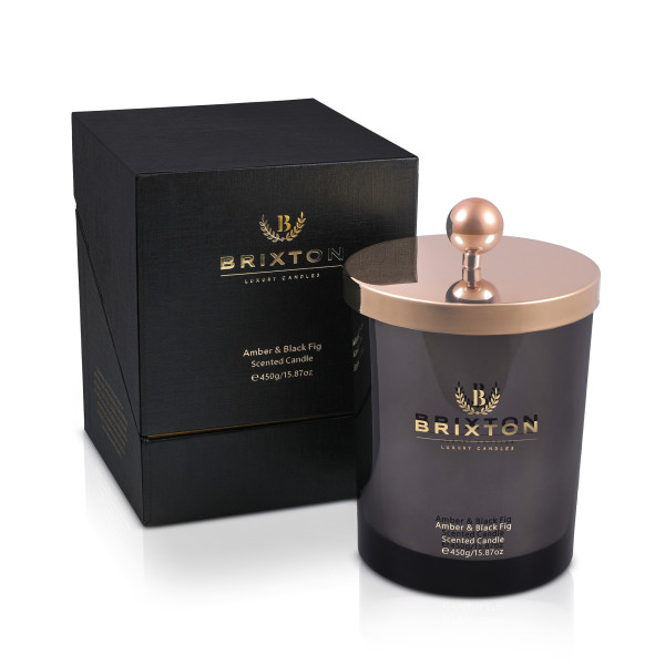 Świeca zapachowa w szkle BRIXTON 450g Amber & Black Fig 989947