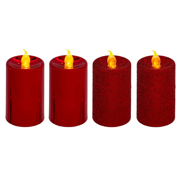 Świece LED brokatowe, 4 szt. 310752