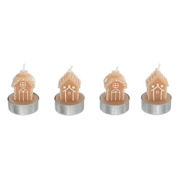 Świeczki tealight w kształcie domków z piernika, 4 sztuki 307013