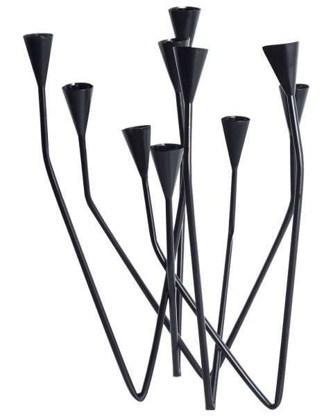 Świecznik 10 ramienny dekoracja metal czarny 596071