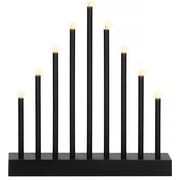 Świecznik adwentowy Led 9 świec czarny 353866