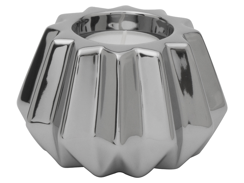 Świecznik ceramiczny 5,5 cm srebrny 32633