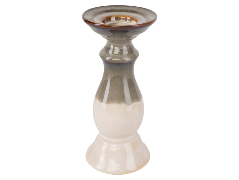 Świecznik ceramiczny Blanka 13 cm beżowo-kremowy 261222