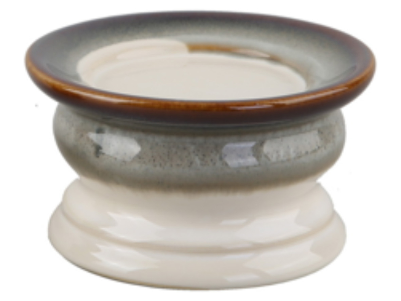 Świecznik ceramiczny Blanka beżowo-kremowy 261221