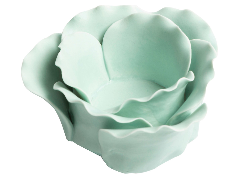 Świecznik ceramiczny Kwiat 5,8 cm miętowy 41247