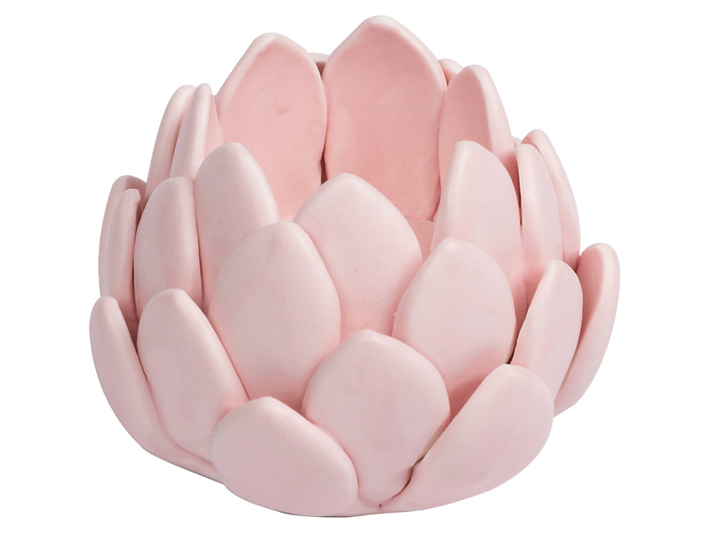 Świecznik ceramiczny Kwiat 6,5 cm różowy 41245