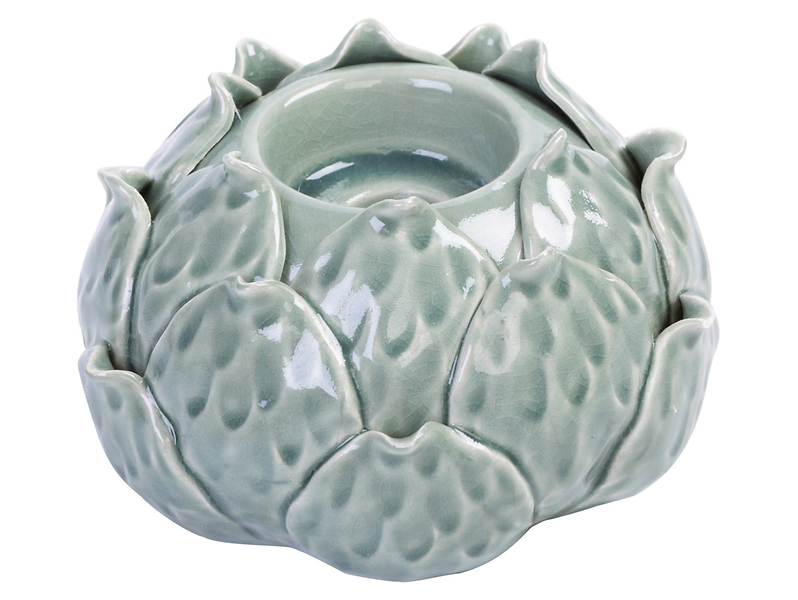 Świecznik ceramiczny Kwiat 7,5 cm niebieski 41187