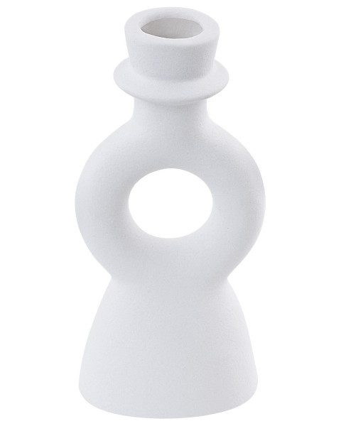 Świecznik dekoracja na stół porcelanowy biały 67667