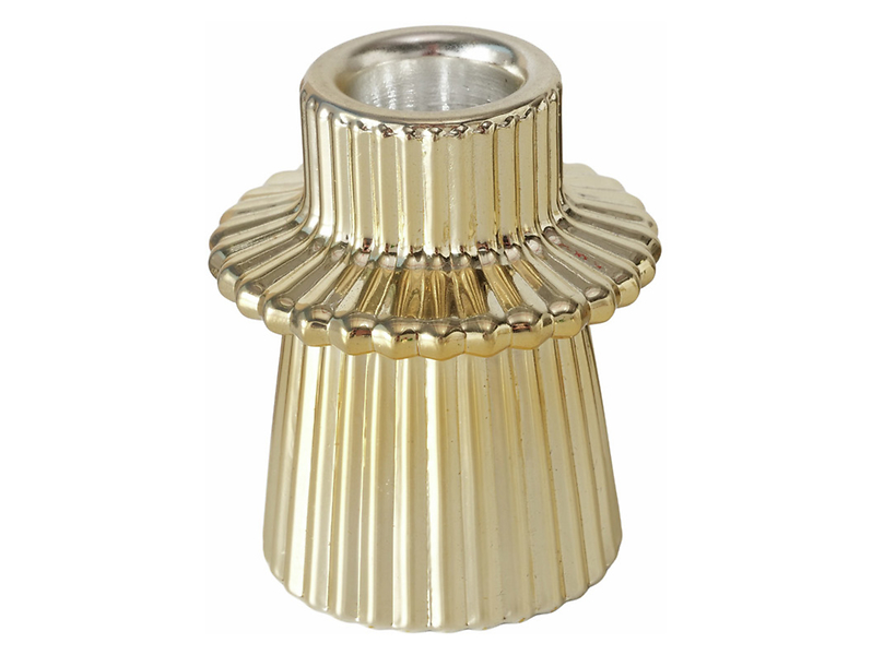 Świecznik Goldie II szkło lakierowane 7 cm złoty 487251