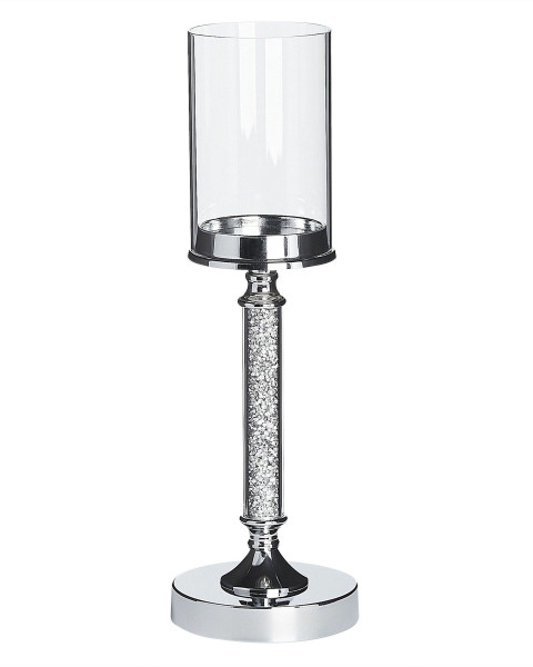 Świecznik lampion metal 41 cm srebrny 279322