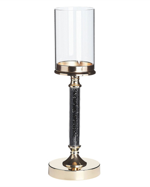 Świecznik lampion metal 41 cm złoto-czarny 279321