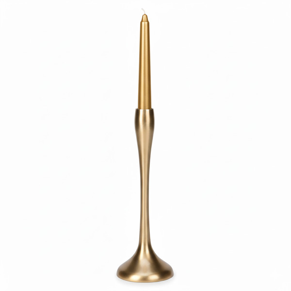 Świecznik Metalowy Pojedynczy Na Świecę Świeczki Świąteczny Glamour 25,5 Cm 805443