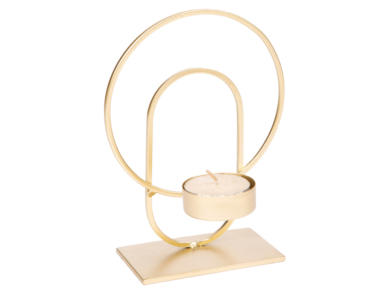 Świecznik metalowy t-light złoty 41157