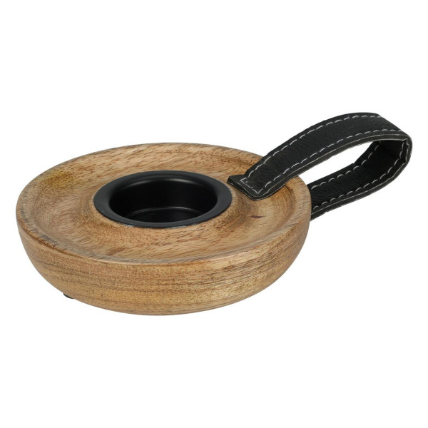 Świecznik na tealight z drewna mango 11 cm brązowy 991032