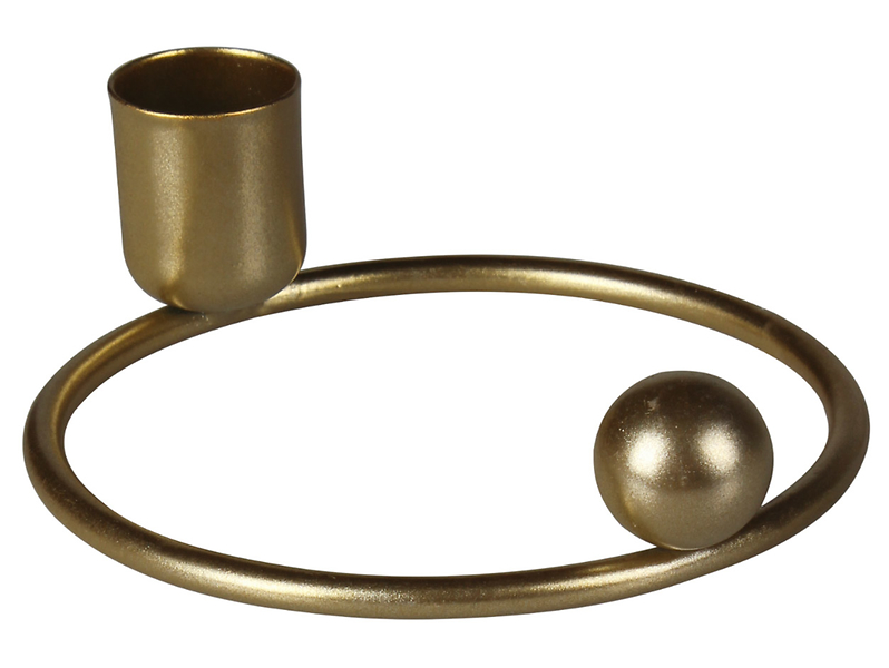 Świecznik Orbi metalowy 8 cm złoty 48798