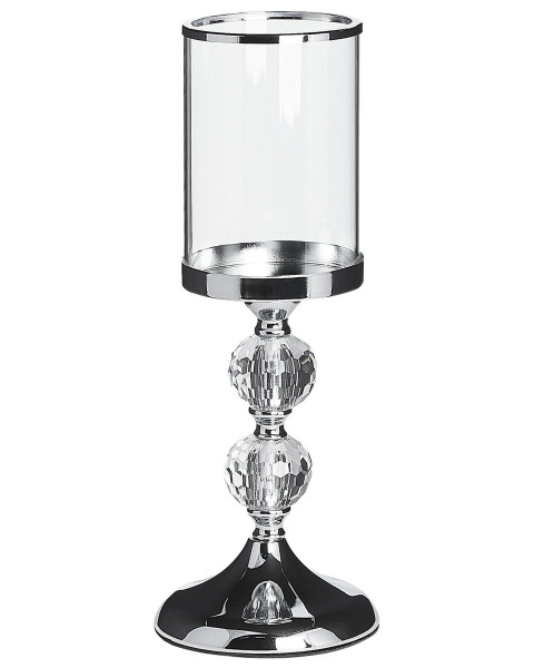 Świecznik stojak ozdobny 37 cm srebrny 67609