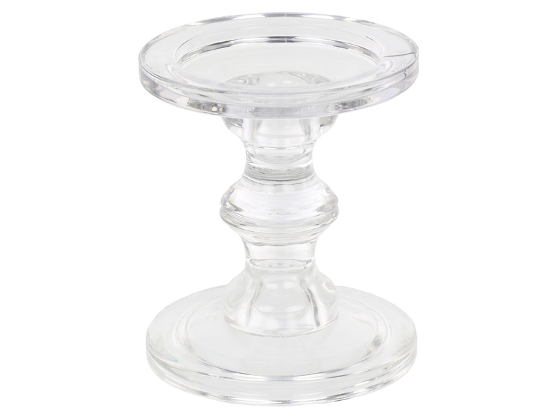 Świecznik szklany 13 cm transparentny 189726