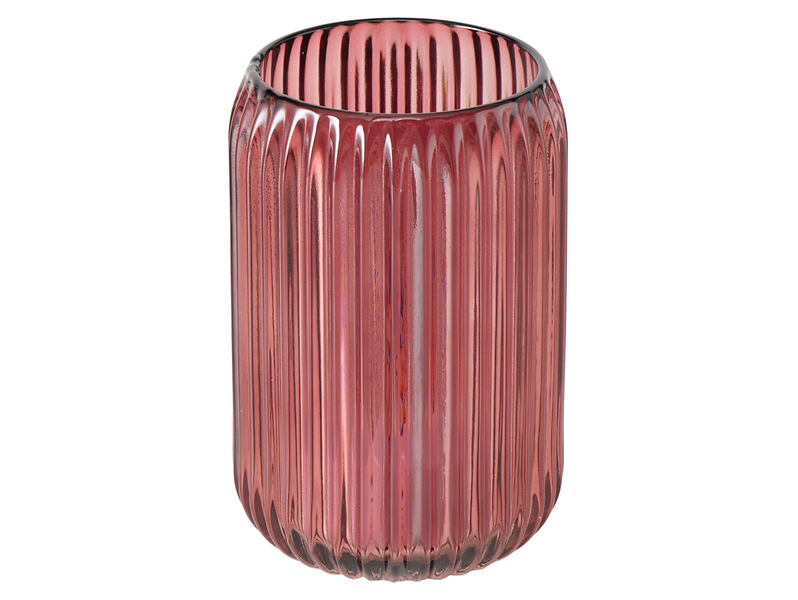 Świecznik szklany na tealight Hygge 12,5 cm bordowy 487267