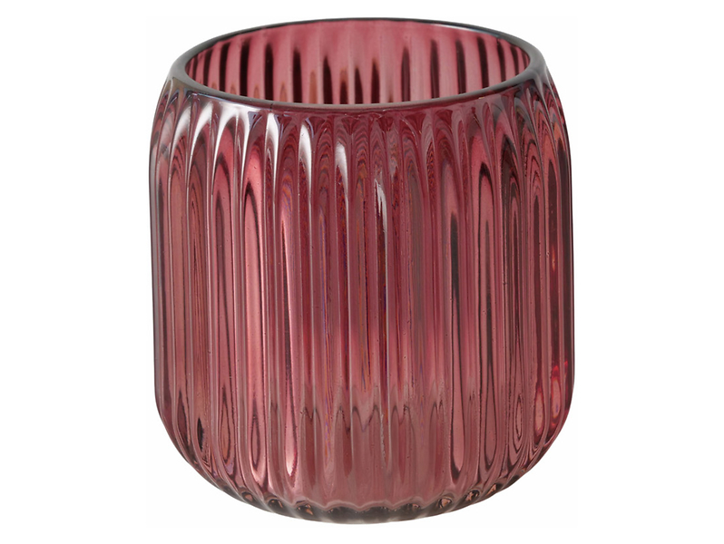 Świecznik szklany na tealight Hygge 8,5 cm bordowy 487271