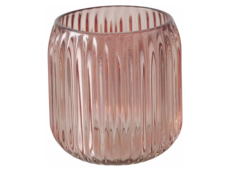 Świecznik szklany na tealight Hygge 8,5 cm różowy 487270