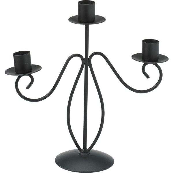 Świecznik trójramienny, metal, 22 cm 838250