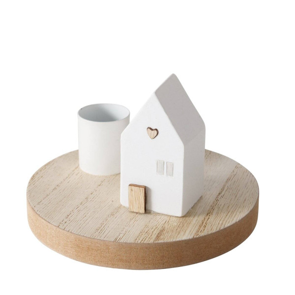 Świecznik z domkiem na podstawce DOMICIL, wys. 6,5 cm 339898