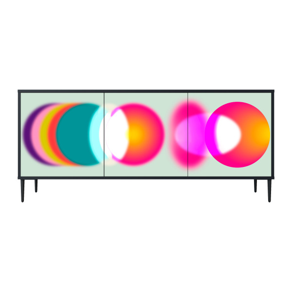 SYMPHONY OF COLORS Komoda 3 drzwi Czarna-Metalowa szpilka czarna 442276