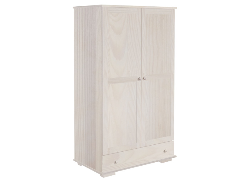 Szafa 100 cm drewniana Modern z drążkiem, kolor bielony 525408